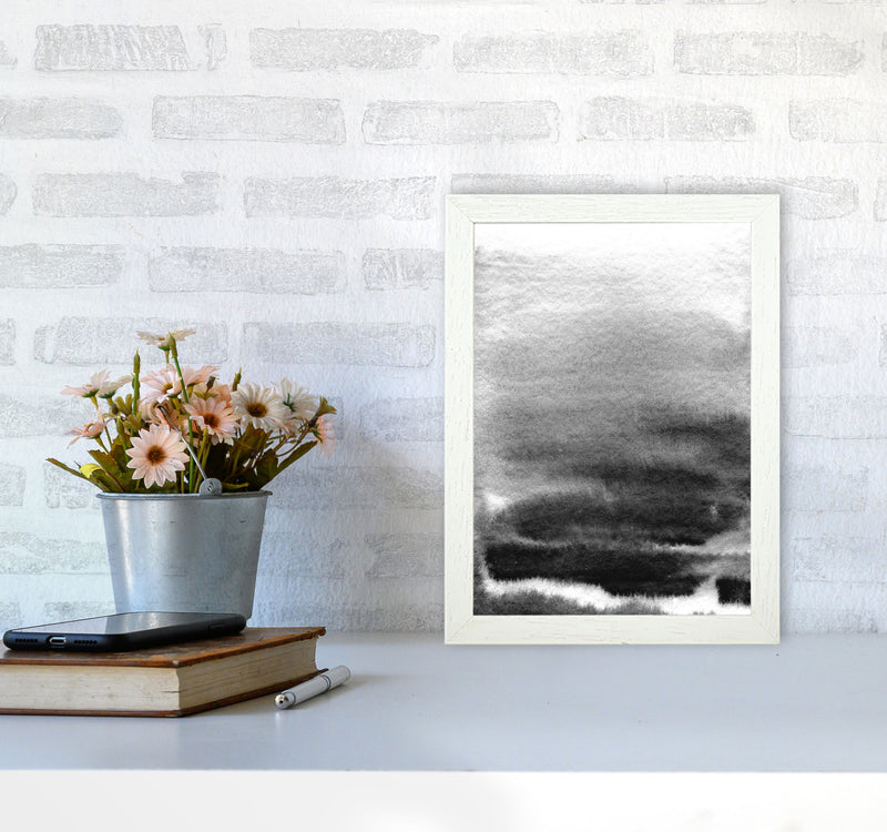 Majestic Monochrome Watercolour 02 Art Print by Pixy Paper A4 Oak Frame