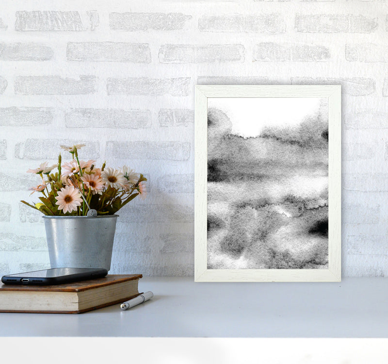 Majestic Monochrome Watercolour 04 Art Print by Pixy Paper A4 Oak Frame