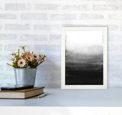Majestic Monochrome Watercolour 07 Art Print by Pixy Paper A4 Oak Frame