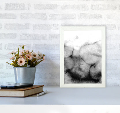 Majestic Monochrome Watercolour 09 Art Print by Pixy Paper A4 Oak Frame