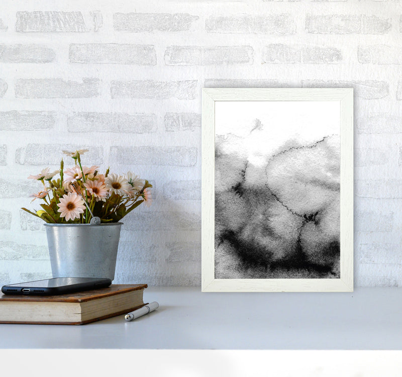 Majestic Monochrome Watercolour 09 Art Print by Pixy Paper A4 Oak Frame