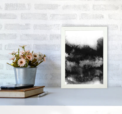Majestic Monochrome Watercolour 05 Art Print by Pixy Paper A4 Oak Frame