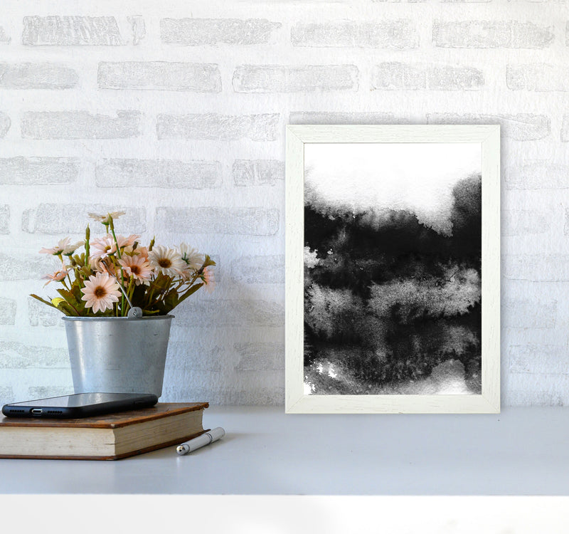 Majestic Monochrome Watercolour 05 Art Print by Pixy Paper A4 Oak Frame