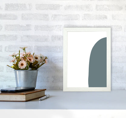 Inspired Teal Half Stone Right Art Print by Pixy Paper A4 Oak Frame