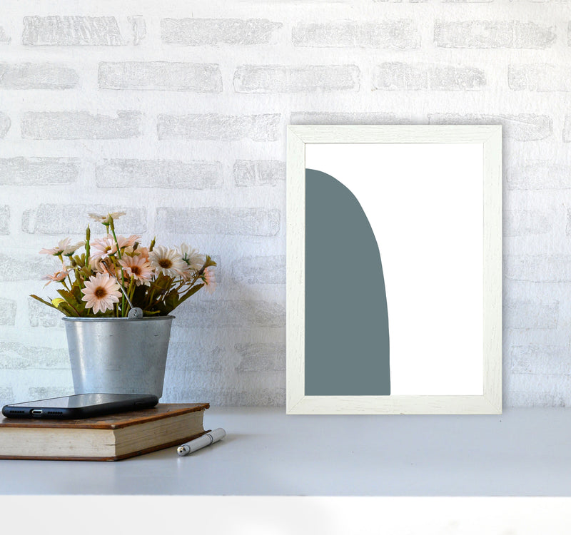 Inspired Teal Half Stone Left Art Print by Pixy Paper A4 Oak Frame