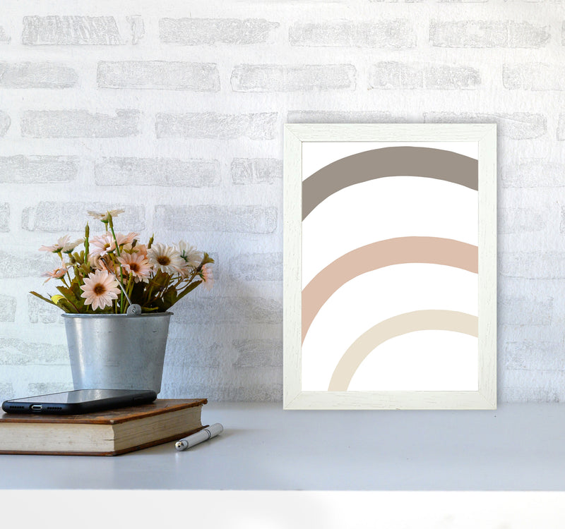 Inspired Rainbow Stripes Art Print by Pixy Paper A4 Oak Frame