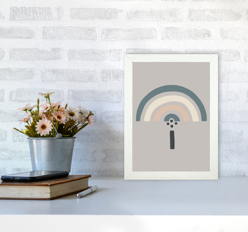 Inspired Natural Rainbow Stone Art Print by Pixy Paper A4 Oak Frame