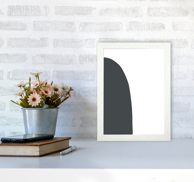 Inspired Off Black Half Stone Left Art Print by Pixy Paper A4 Oak Frame