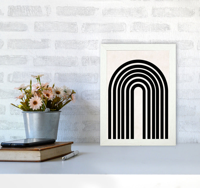 Black rainbow Art Print by Pixy Paper A4 Oak Frame