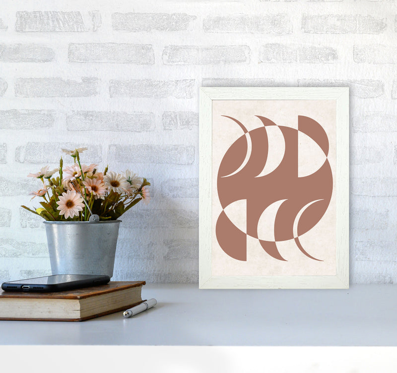 Autumn Moon Phases abstract Art Print by Pixy Paper A4 Oak Frame