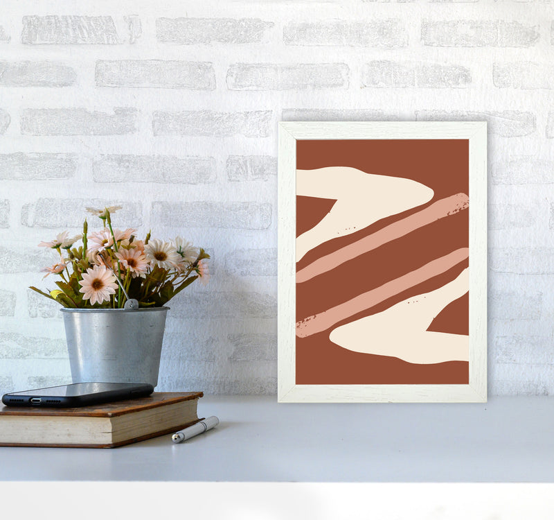 Autumn Hazel abstract Art Print by Pixy Paper A4 Oak Frame