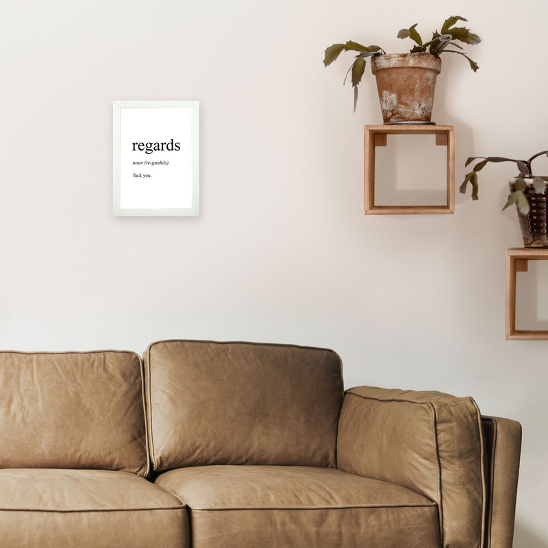 Regards Definition Art Print by Pixy Paper A4 Oak Frame