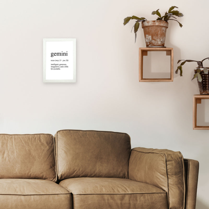 Gemini Definition Art Print by Pixy Paper A4 Oak Frame