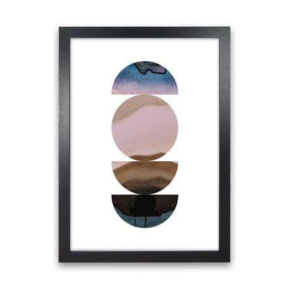 Abstract Circles White Background Modern Print Black Grain