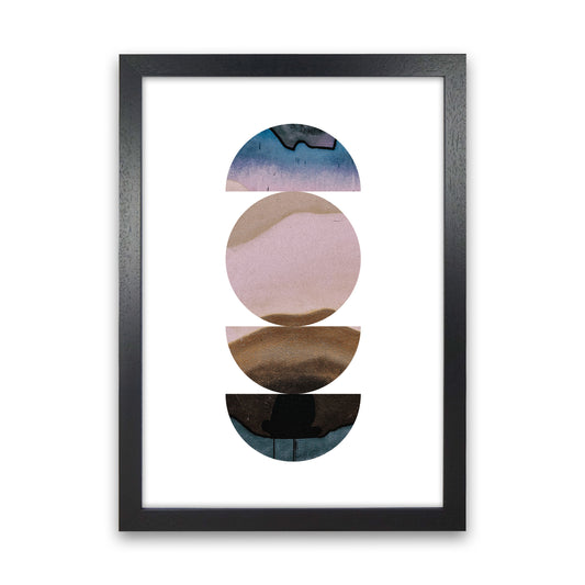 Abstract Circles White Background Modern Print Black Grain