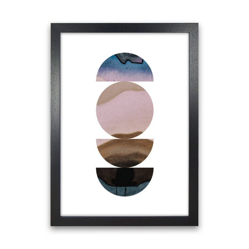 Abstract Circles White Background Modern Print Black Grain