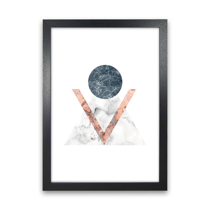 Marble Triangle Abstract Modern Print Black Grain