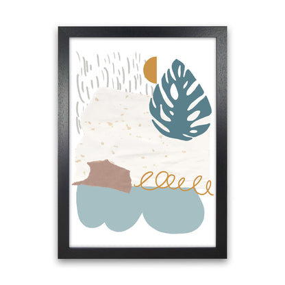 Reef Shapes Abstract 1 Modern Print Black Grain