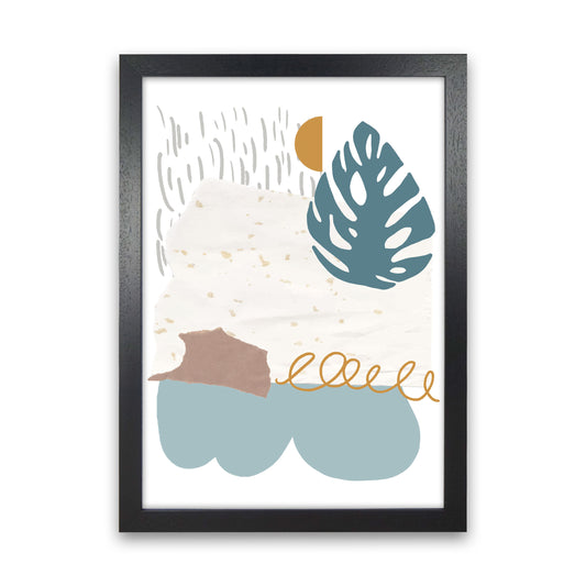 Reef Shapes Abstract 1 Modern Print Black Grain