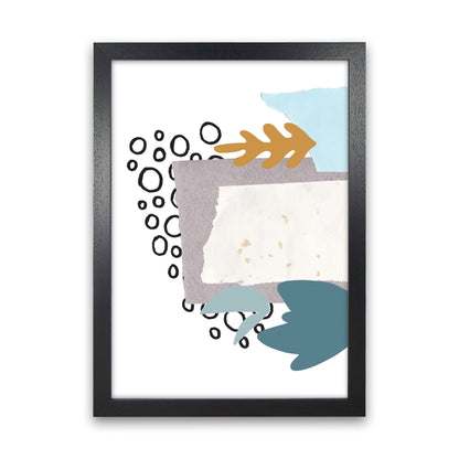 Reef Shapes Abstract 2 Modern Print Black Grain