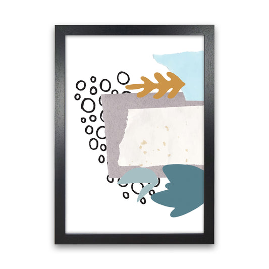 Reef Shapes Abstract 2 Modern Print Black Grain
