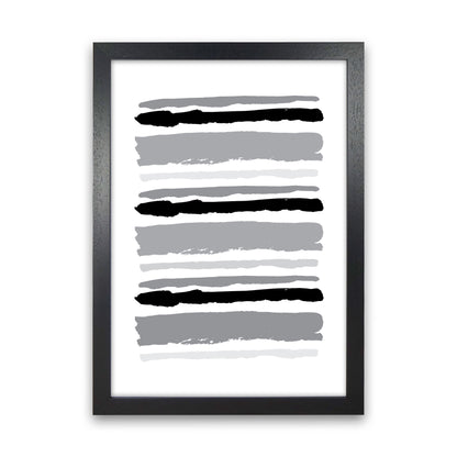 Black Contrast Abstract Stripes Modern Print Black Grain