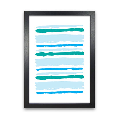 Blue Contrast Abstract Stripes Modern Print Black Grain