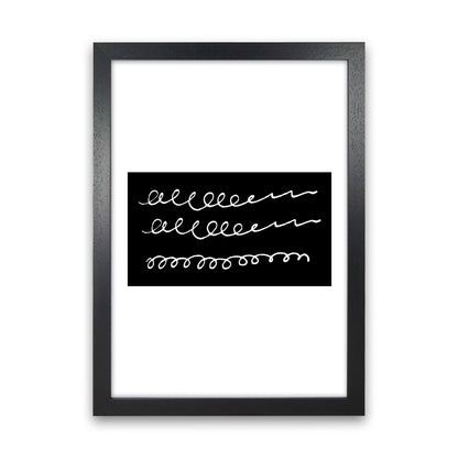 Black Rectangle Swirls Abstract Modern Print Black Grain