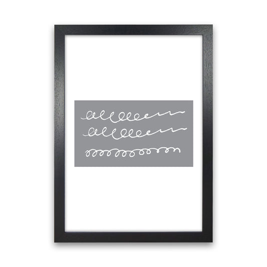 Grey Rectangle Swirls Abstract Modern Print Black Grain