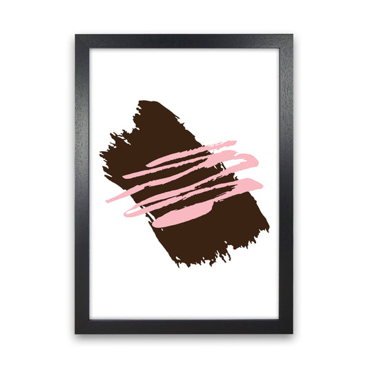 Black Jaggered Paint Brush Abstract Modern Print Black Grain