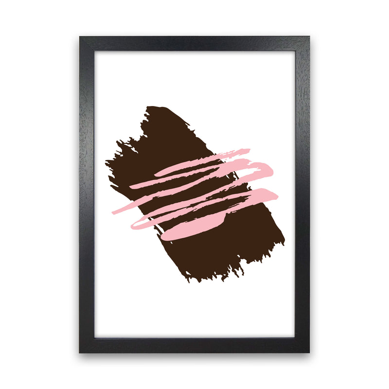 Black Jaggered Paint Brush Abstract Modern Print Black Grain