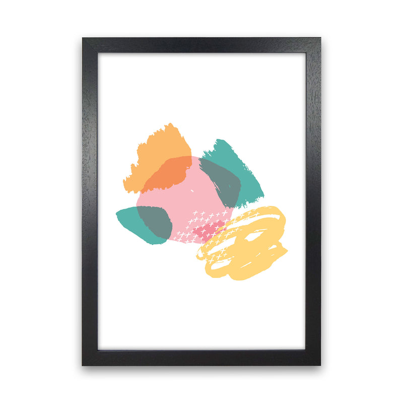 Pink And Teal Mismatch Abstract Modern Print Black Grain