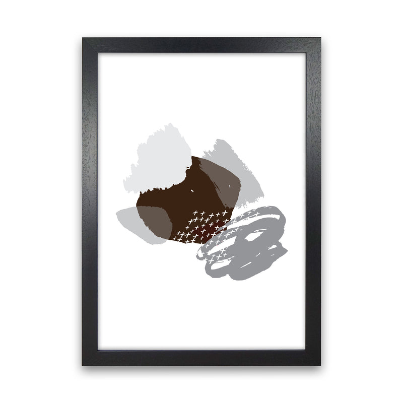 Grey And Black Mismatch Abstract Modern Print Black Grain