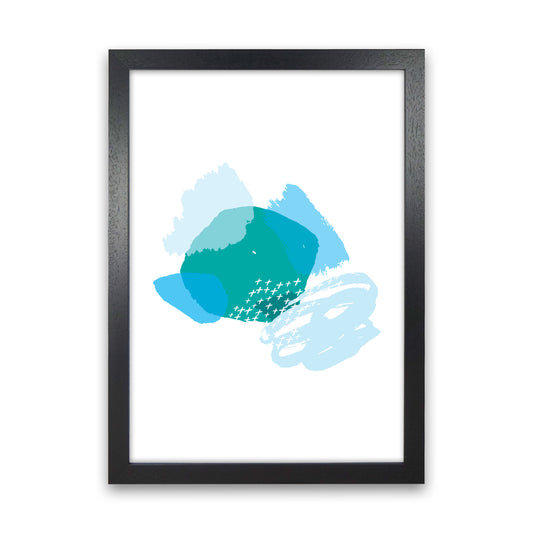 Blue And Teal Mismatch Abstract Modern Print Black Grain