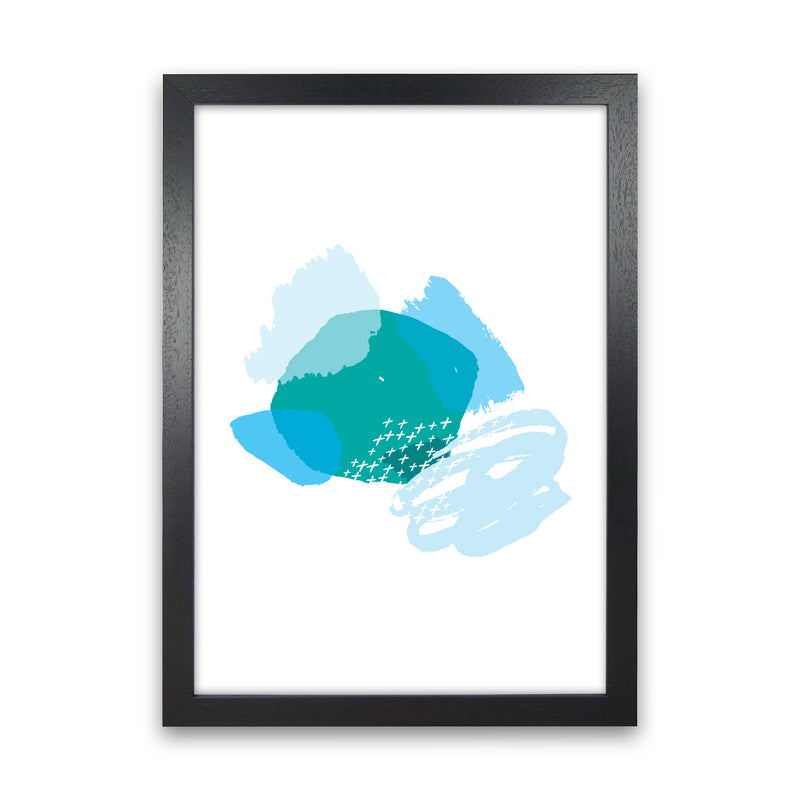 Blue And Teal Mismatch Abstract Modern Print Black Grain
