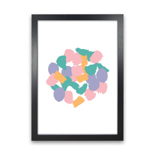 Pink Abstract Paint Splodge Modern Print Black Grain