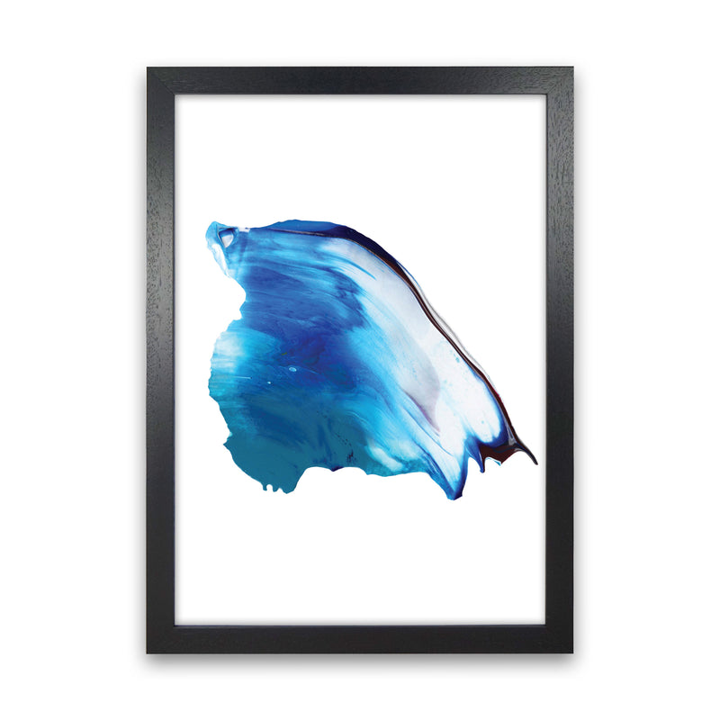 Blue Abstract Paint Stroke Modern Print Black Grain