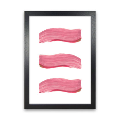 Light Pink Abstract Paint Strokes Modern Print Black Grain