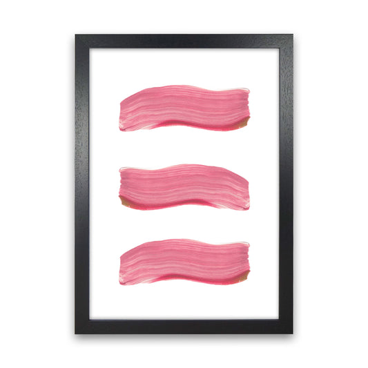 Light Pink Abstract Paint Strokes Modern Print Black Grain