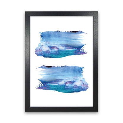 Blue And Purple Abstract Paint Strokes Modern Print Black Grain