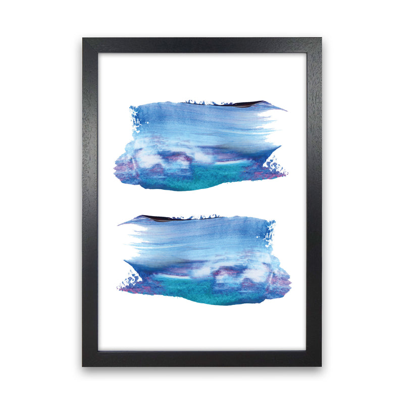 Blue And Purple Abstract Paint Strokes Modern Print Black Grain