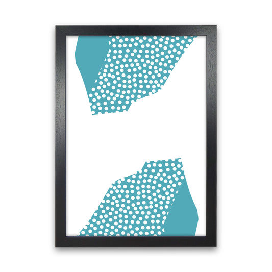 Teal Abstract Mountain Polka Modern Print Black Grain