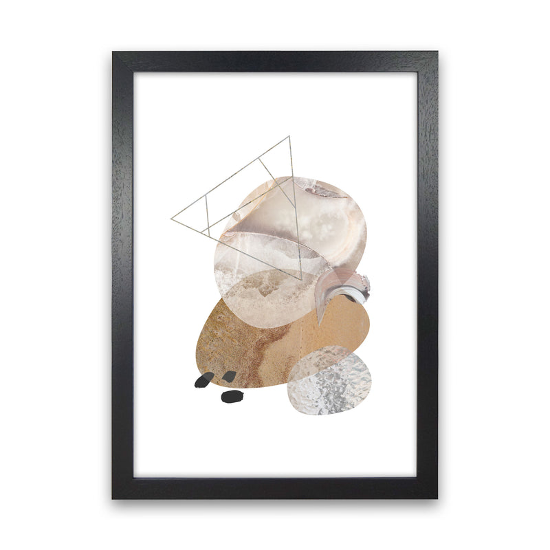 Abstract Geometric Pebble Modern Print Black Grain