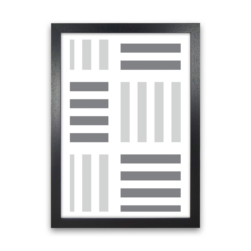 Grey Abstract Patterns 2 Modern Print Black Grain
