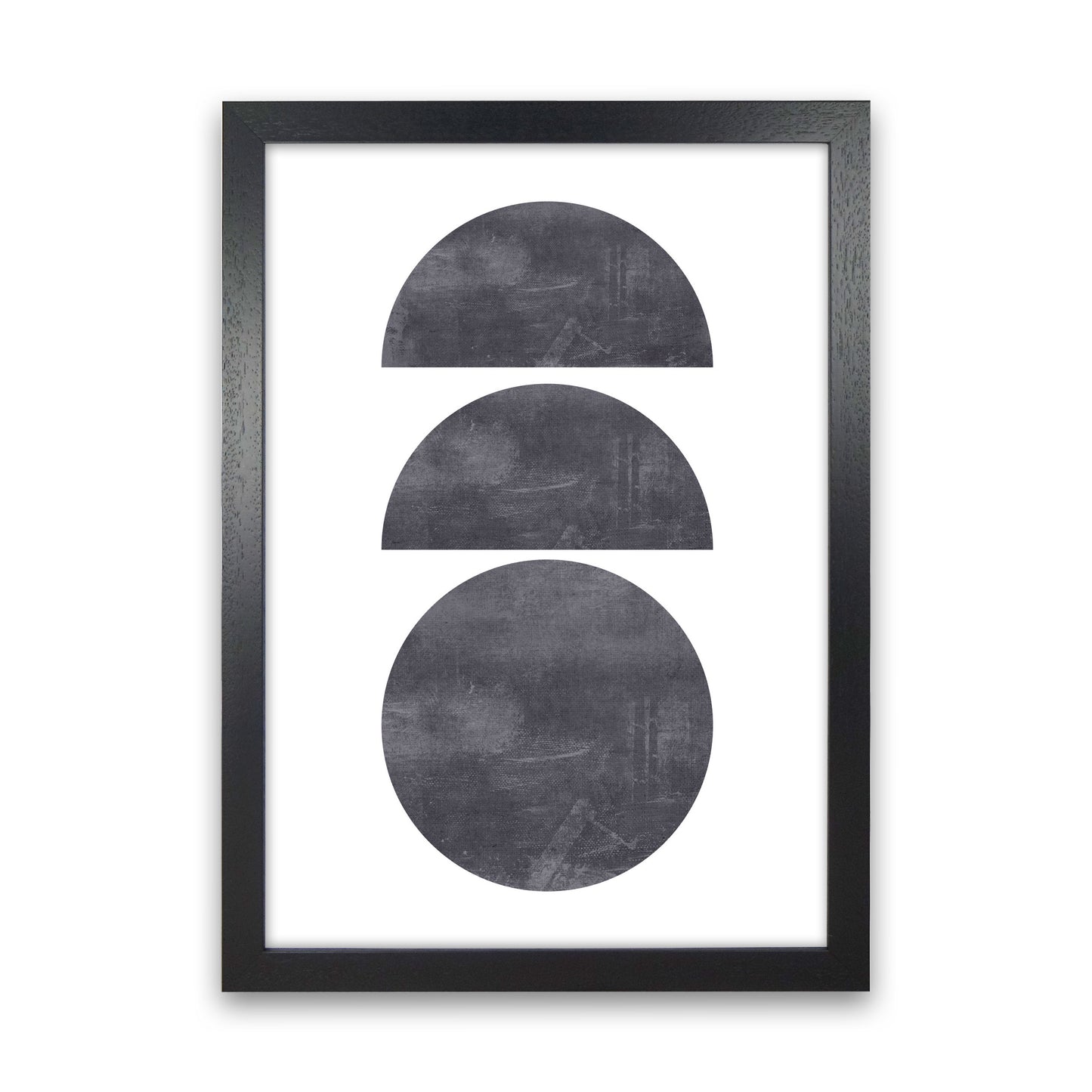 Abstract Scratched Texture Circles Modern Print Black Grain