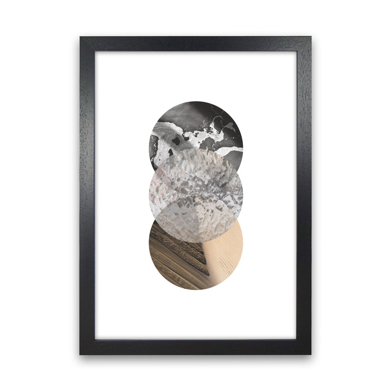 Sand, Glass And Shadow Abstract Circles Modern Print Black Grain