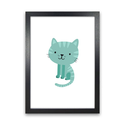 Children&#39;s Animals, Cat Modern Print Black Grain