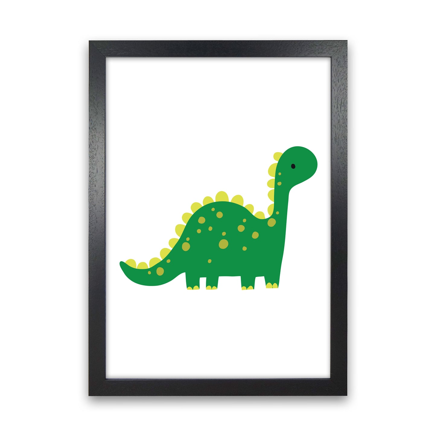 Children&#39;s Animals, Dino Modern Print Black Grain