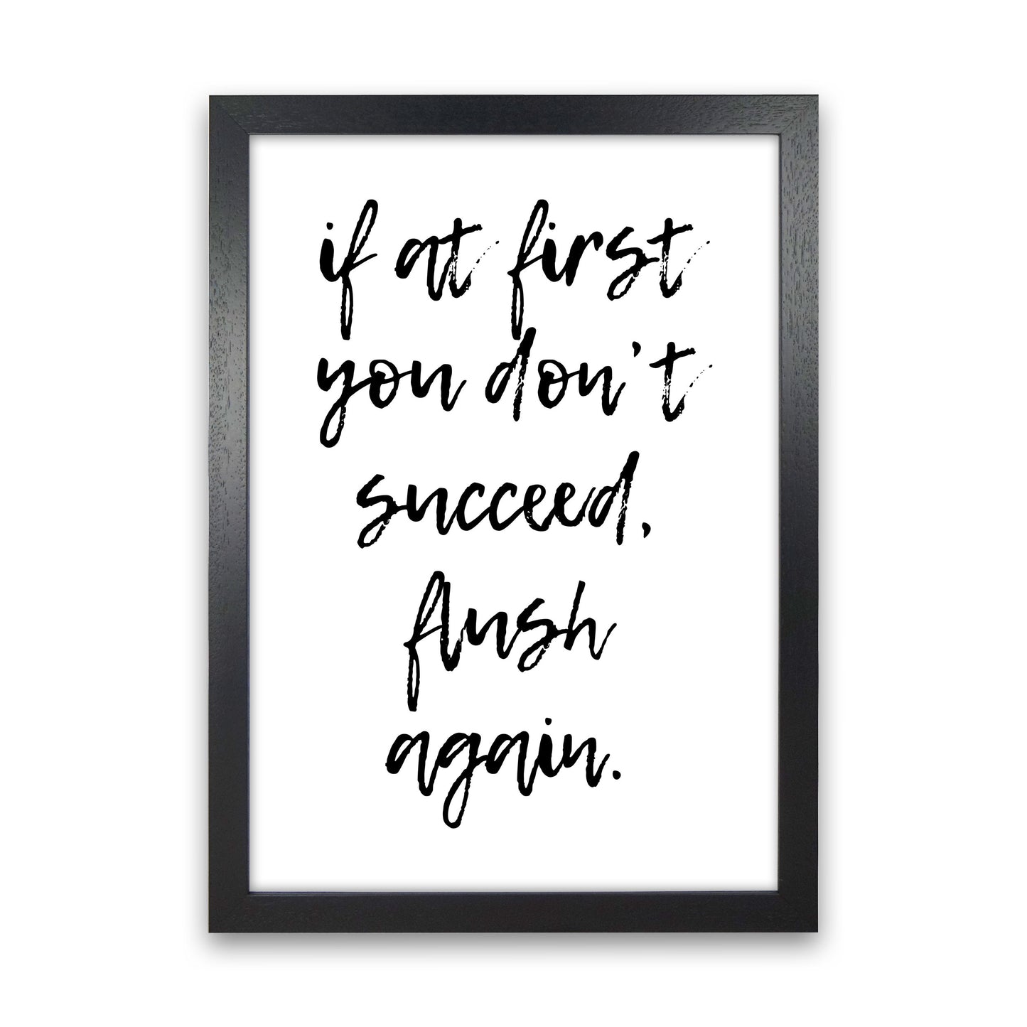 Flush Again, Bathroom Modern Print, Framed Bathroom Wall Art Black Grain