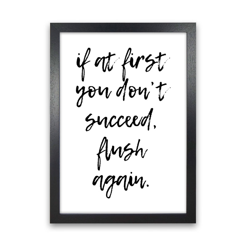 Flush Again, Bathroom Modern Print, Framed Bathroom Wall Art Black Grain